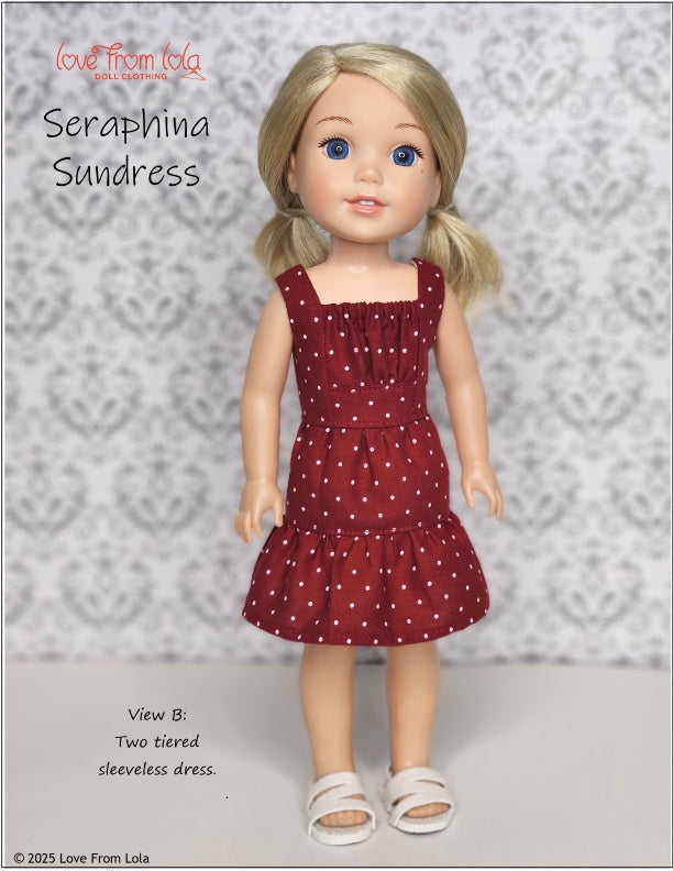 Love From Lola WellieWishers Seraphina Sundress 14.5-15" Doll Clothes Pattern Pixie Faire