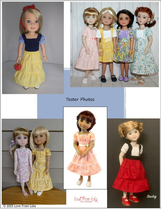 Love From Lola WellieWishers Seraphina Sundress 14.5-15" Doll Clothes Pattern Pixie Faire