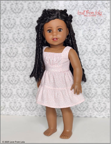 Love From Lola 18 Inch Modern Seraphina Sundress 18" Doll Clothes Pattern Pixie Faire