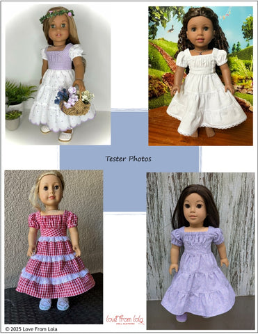 Love From Lola 18 Inch Modern Seraphina Sundress 18" Doll Clothes Pattern Pixie Faire