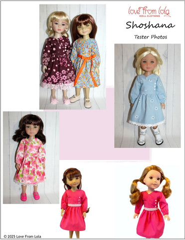 Love From Lola Ruby Red Fashion Friends Shoshana 14.5-15" Doll Clothes Pattern Pixie Faire