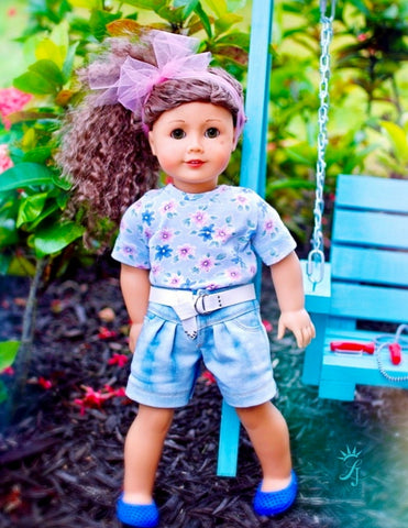 Liberty Jane 18 Inch Historical 80s Style Pleated High Waisted Jeans Bundle 18" Doll Clothes Pattern Pixie Faire