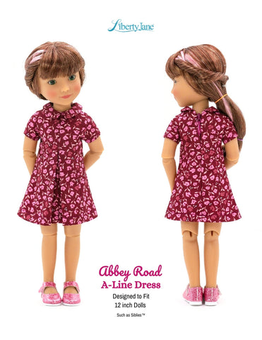 Liberty Jane Siblies Abbey Road A-Line Dress Pattern for 12" Siblies Dolls Pixie Faire