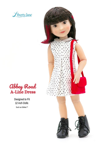 Liberty Jane Siblies Abbey Road A-Line Dress Pattern for 12" Siblies Dolls Pixie Faire