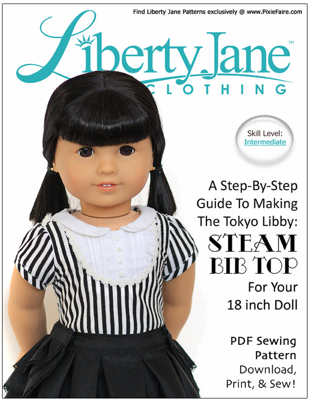 Liberty Jane 18 Inch Modern Steam Outfit Bundle 18" Doll Clothes Pattern Pixie Faire