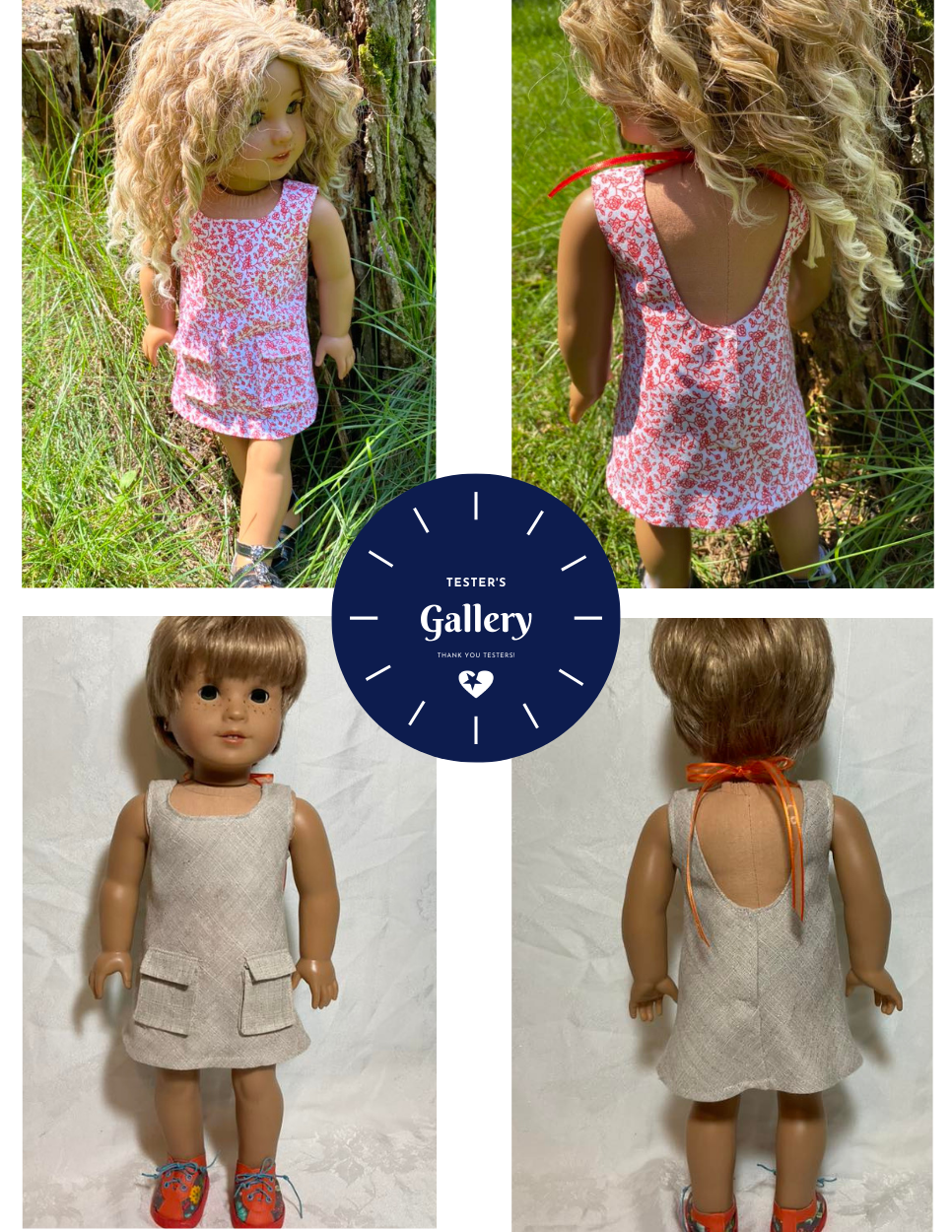Liberty Jane 18 Inch Modern Coton Manor Garden Dress 18" Doll Clothes Pattern Pixie Faire
