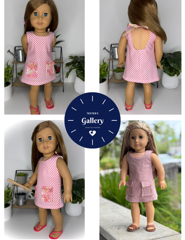 Liberty Jane 18 Inch Modern Coton Manor Garden Dress 18" Doll Clothes Pattern Pixie Faire