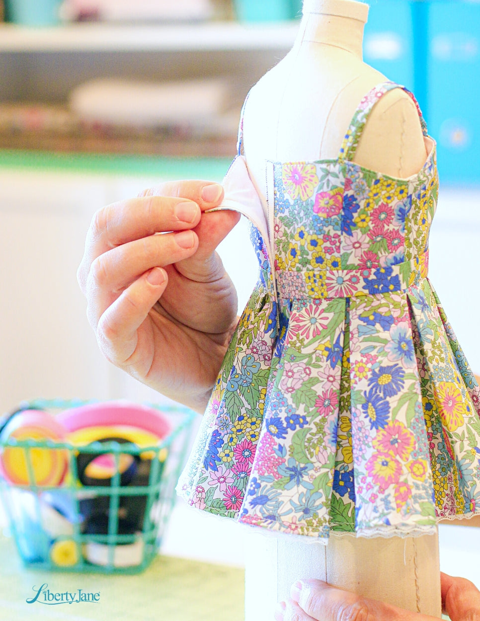 Liberty Jane 18 Inch Modern Country Mart Sundress 18" Doll Clothes Pattern Pixie Faire