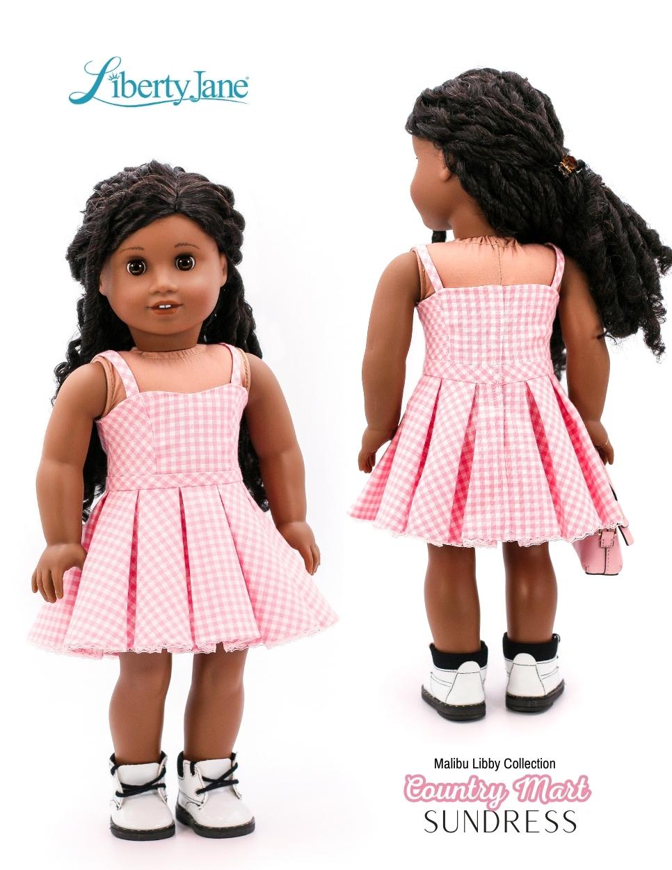 Liberty Jane 18 Inch Modern Country Mart Sundress 18" Doll Clothes Pattern Pixie Faire