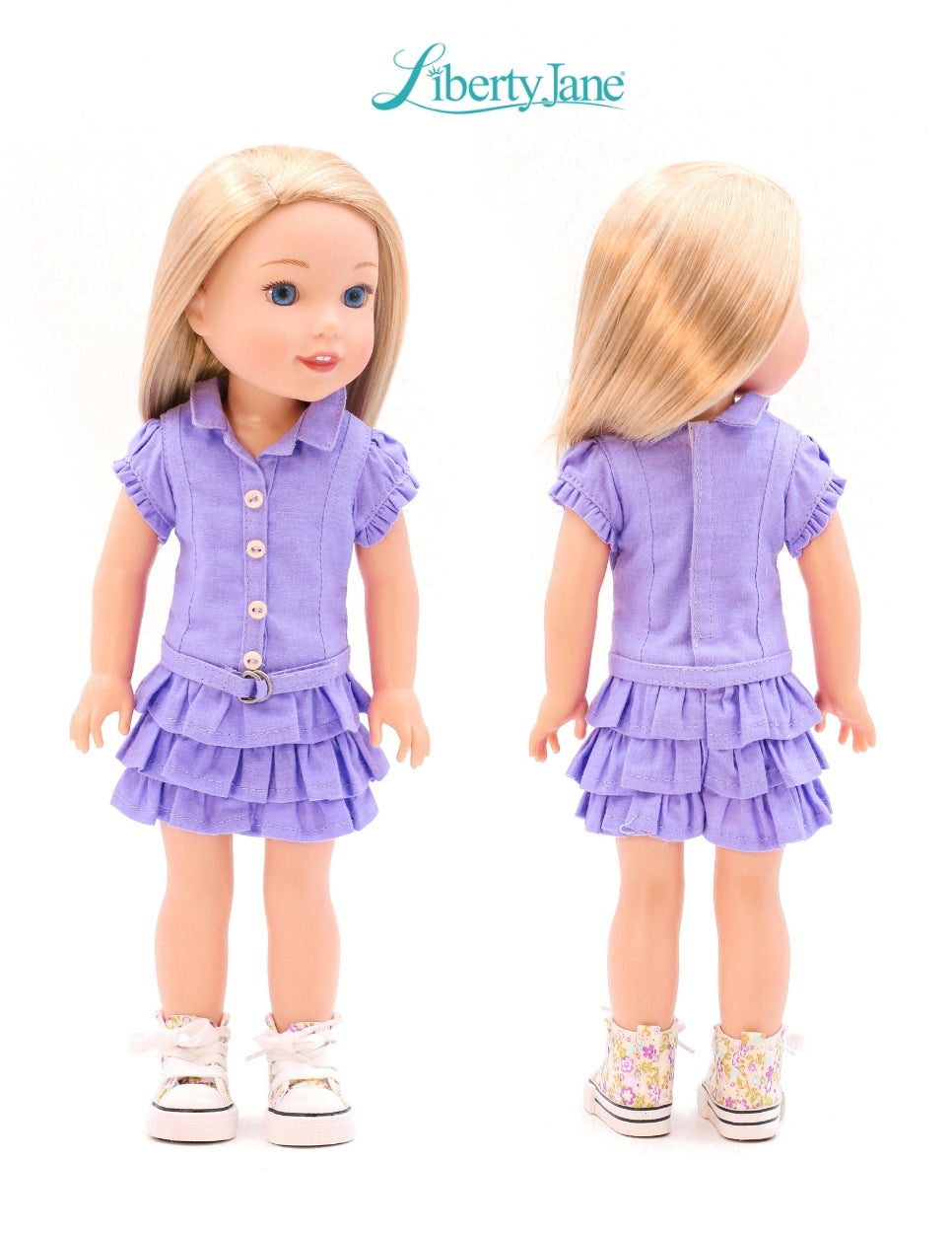 Liberty Jane Ruby Red Fashion Friends Faraway Downs Dress 14.5-15" Doll Clothes Pattern Pixie Faire