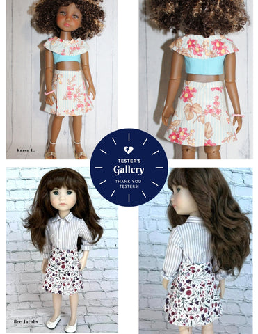 Liberty Jane Ruby Red Fashion Friends Harper Skirt 14.5-15" Doll Clothes Pattern Pixie Faire