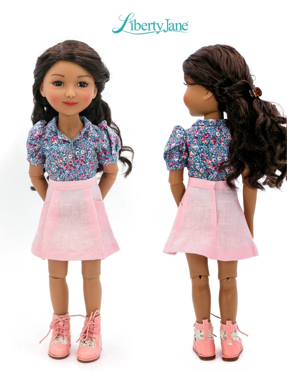 Liberty Jane Ruby Red Fashion Friends Harper Skirt 14.5-15" Doll Clothes Pattern Pixie Faire