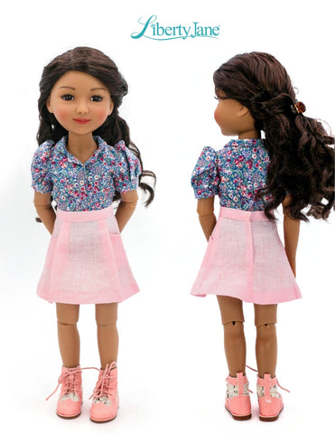 Liberty Jane Ruby Red Fashion Friends Harper Skirt 14.5-15" Doll Clothes Pattern Pixie Faire