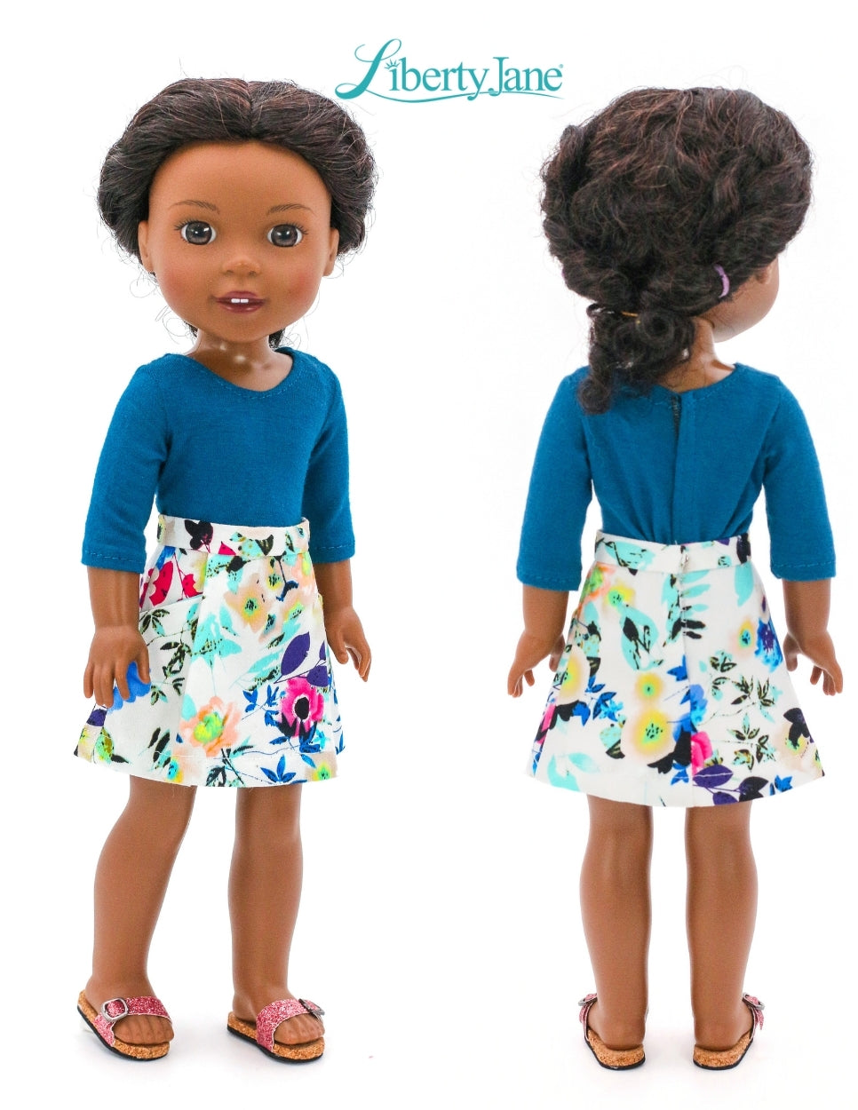 Liberty Jane Ruby Red Fashion Friends Harper Skirt 14.5-15" Doll Clothes Pattern Pixie Faire