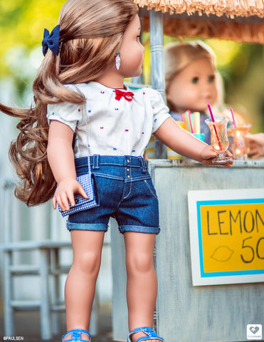 Liberty Jane 18 Inch Historical 80s Style Pleated High Waisted Jeans Bundle 18" Doll Clothes Pattern Pixie Faire