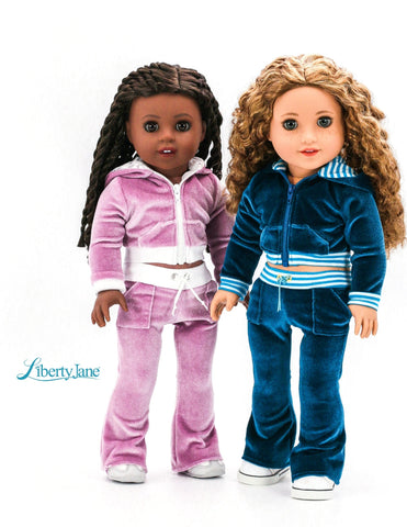 Liberty Jane 18 Inch Modern Malibu Libby: Hollywood Tracksuit 18" Doll Clothes Pattern Pixie Faire