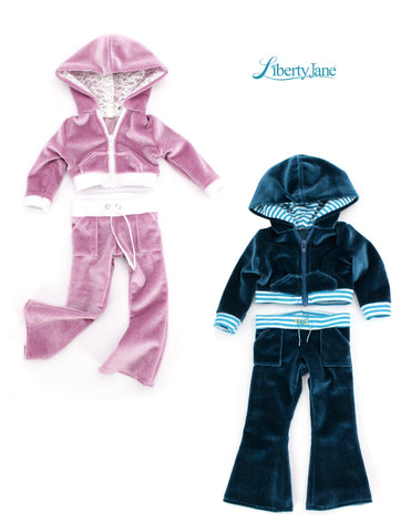 Liberty Jane 18 Inch Modern Malibu Libby: Hollywood Tracksuit 18" Doll Clothes Pattern Pixie Faire