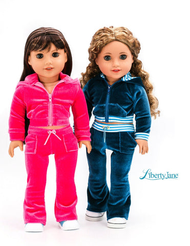 Liberty Jane 18 Inch Modern Malibu Libby: Hollywood Tracksuit 18" Doll Clothes Pattern Pixie Faire