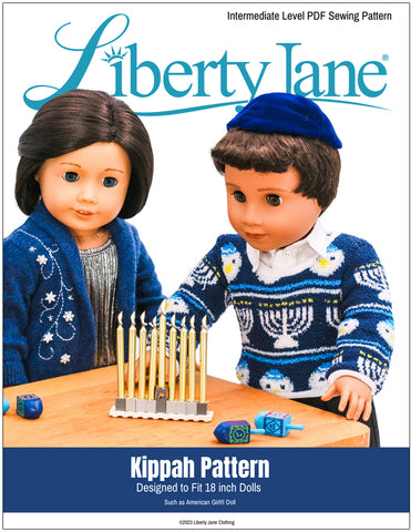 Liberty Jane 18 Inch Boy Doll Kippah 18” Doll Clothes Pattern Pixie Faire