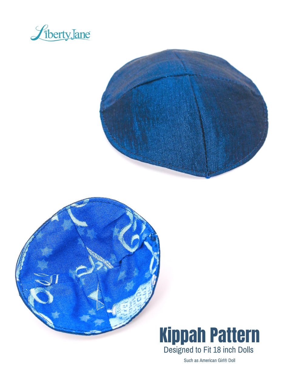 Liberty Jane 18 Inch Boy Doll Kippah 18” Doll Clothes Pattern Pixie Faire
