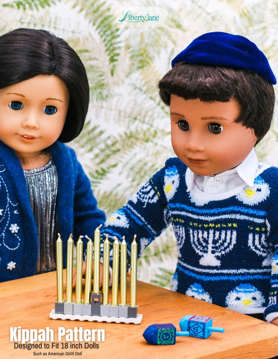 Liberty Jane 18 Inch Boy Doll Kippah 18” Doll Clothes Pattern Pixie Faire