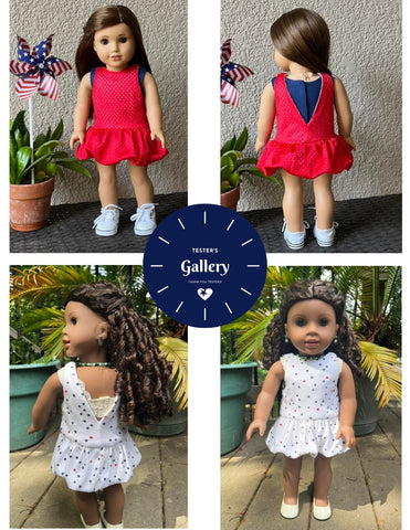Liberty Jane 18 Inch Modern Match Maker Bubble Dress 18" Doll Clothes Pattern Pixie Faire