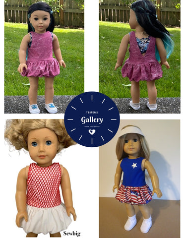 Liberty Jane 18 Inch Modern Match Maker Bubble Dress 18" Doll Clothes Pattern Pixie Faire