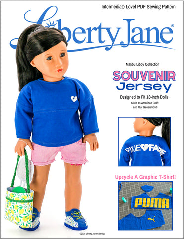 Liberty Jane 18 Inch Modern Souvenir Jersey 18" Doll Clothes Pattern Pixie Faire