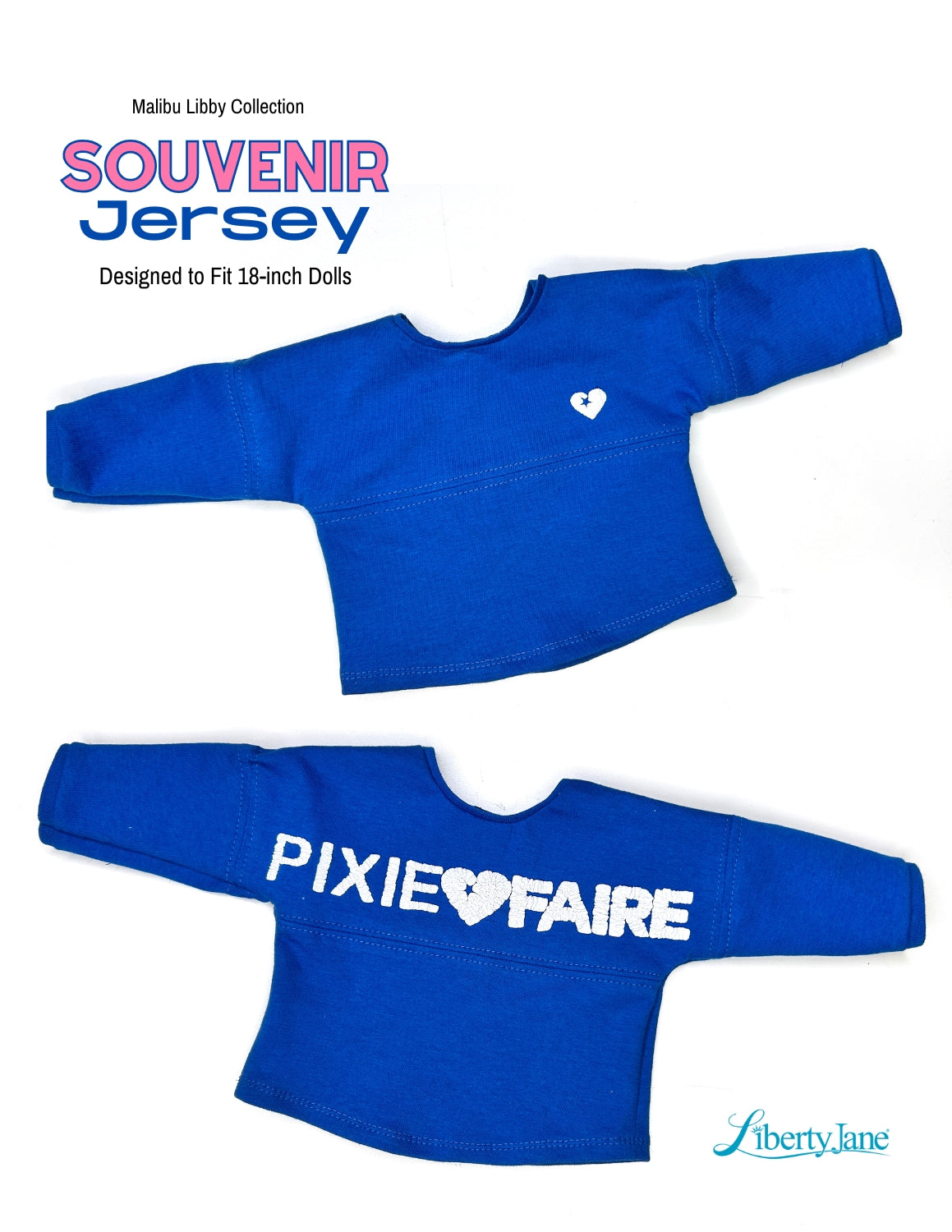 Liberty Jane 18 Inch Modern Souvenir Jersey 18" Doll Clothes Pattern Pixie Faire