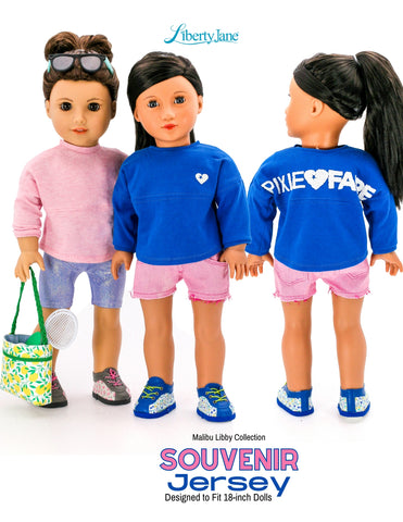 Liberty Jane 18 Inch Modern Souvenir Jersey 18" Doll Clothes Pattern Pixie Faire
