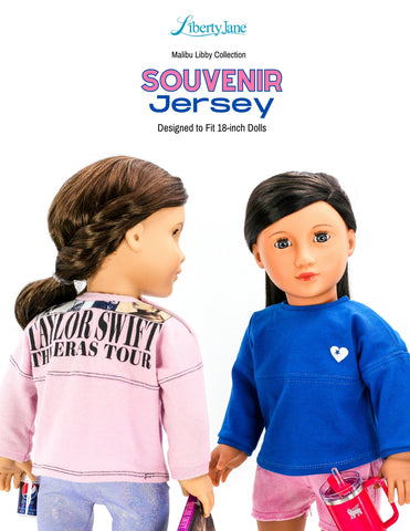 Liberty Jane 18 Inch Modern Souvenir Jersey 18" Doll Clothes Pattern Pixie Faire