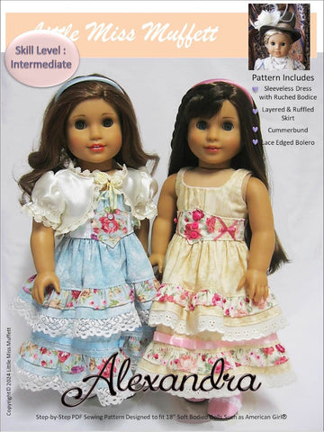 Little Miss Muffett 18 Inch Modern Alexandra 18" Doll Clothes Pattern Pixie Faire