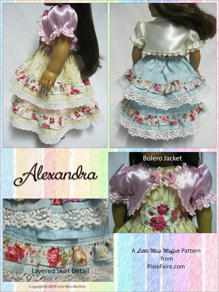 Little Miss Muffett 18 Inch Modern Alexandra 18" Doll Clothes Pattern Pixie Faire