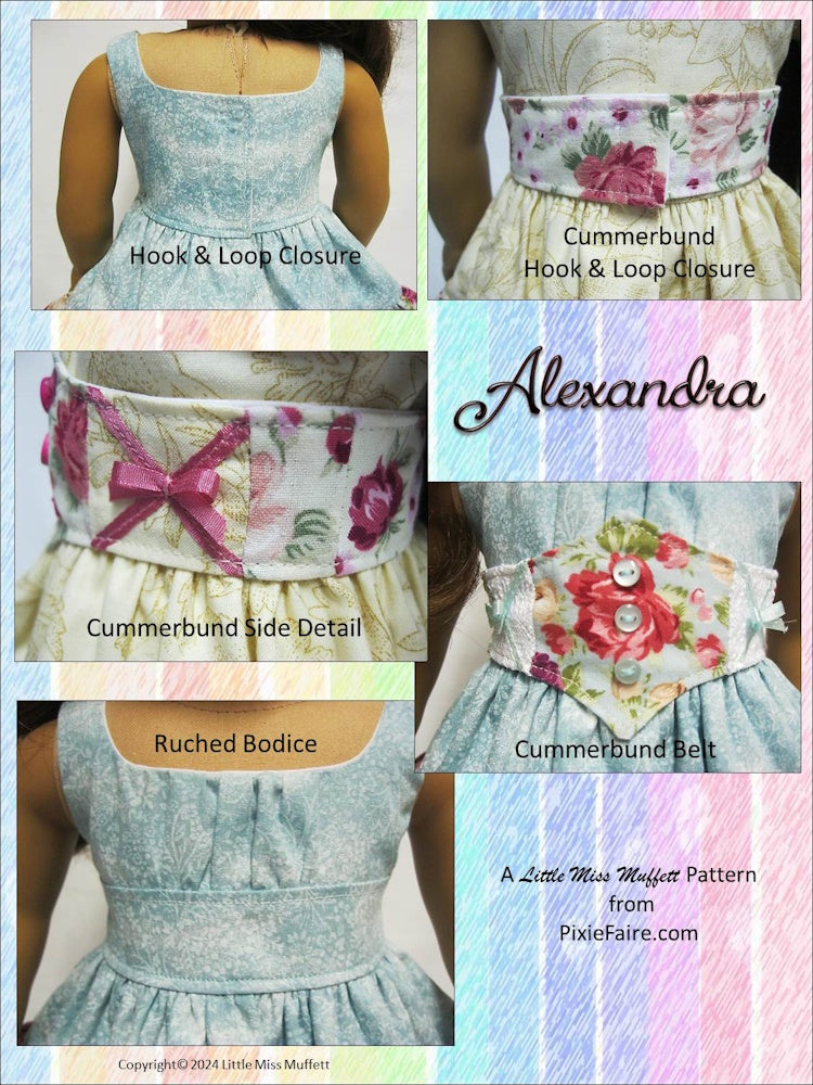 Little Miss Muffett 18 Inch Modern Alexandra 18" Doll Clothes Pattern Pixie Faire