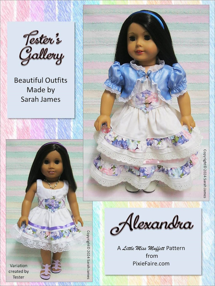 Little Miss Muffett 18 Inch Modern Alexandra 18" Doll Clothes Pattern Pixie Faire
