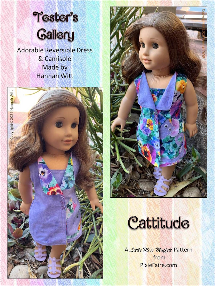 Little Miss Muffett 18 Inch Modern Cattitude 18" Doll Clothes Pattern Pixie Faire