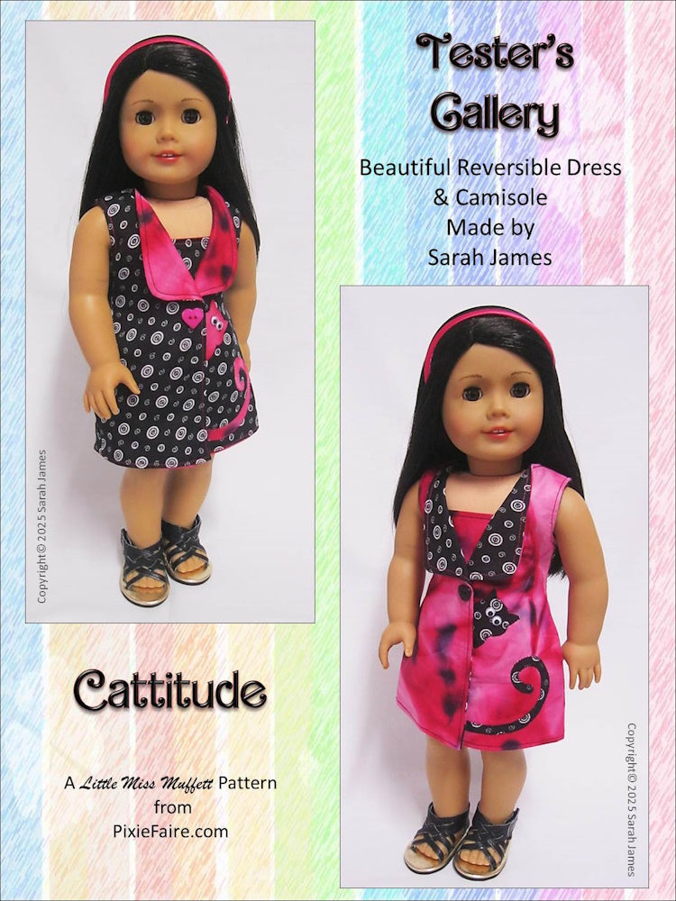 Little Miss Muffett 18 Inch Modern Cattitude 18" Doll Clothes Pattern Pixie Faire