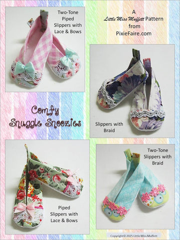Little Miss Muffett 18 Inch Modern Comfy Snuggle Snoozies 18" Doll Shoe Pattern Pixie Faire