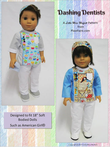 Little Miss Muffett 18 Inch Boy Doll Dashing Dentists 18" Doll Clothes Pattern Pixie Faire