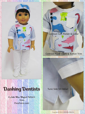 Little Miss Muffett 18 Inch Boy Doll Dashing Dentists 18" Doll Clothes Pattern Pixie Faire