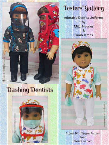 Little Miss Muffett 18 Inch Boy Doll Dashing Dentists 18" Doll Clothes Pattern Pixie Faire
