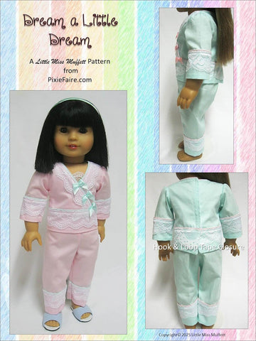 Little Miss Muffett 18 Inch Modern Dream a Little Dream 18" Doll Clothes Pattern Pixie Faire