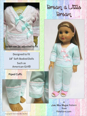 Little Miss Muffett 18 Inch Modern Dream a Little Dream 18" Doll Clothes Pattern Pixie Faire