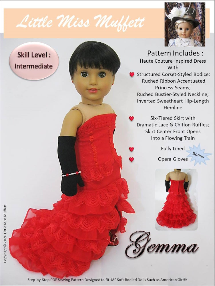 Little Miss Muffett 18 Inch Modern Gemma 18" Doll Clothes Pattern Pixie Faire