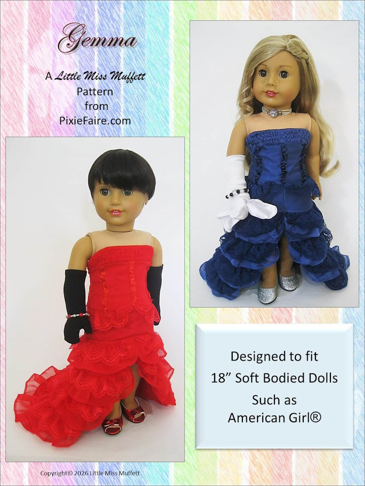 Little Miss Muffett 18 Inch Modern Gemma 18" Doll Clothes Pattern Pixie Faire