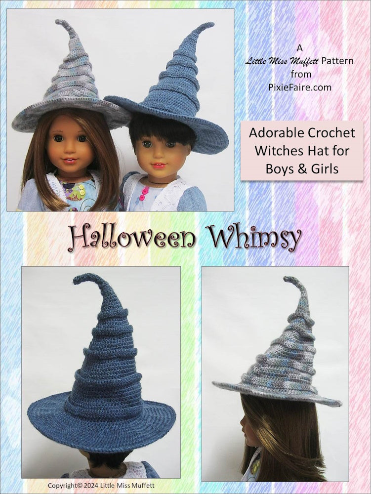 Little Miss Muffett Crochet Halloween Whimsy 18" Doll Clothes Crochet Pattern Pixie Faire