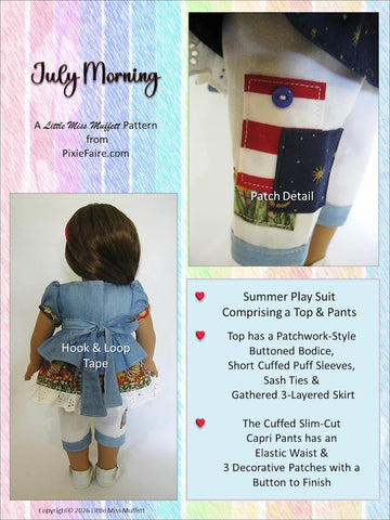 July Morning 18" Doll Clothes Pattern