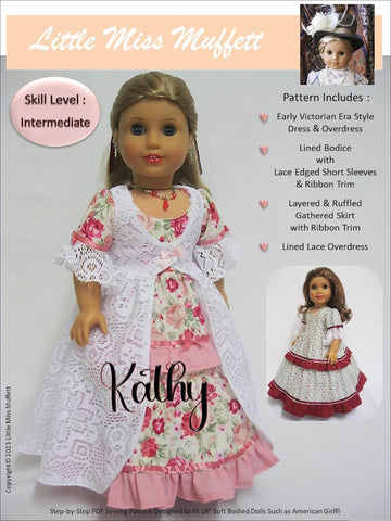 Little Miss Muffett 18 Inch Historical Kathy 18" Doll Clothes Pattern Pixie Faire