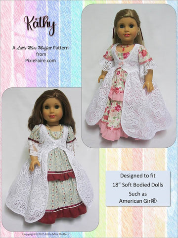 Little Miss Muffett 18 Inch Historical Kathy 18" Doll Clothes Pattern Pixie Faire