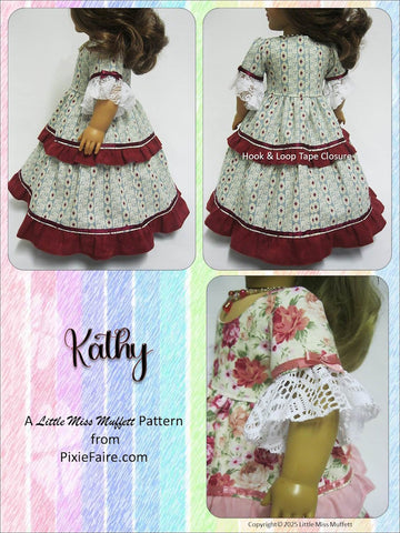Little Miss Muffett 18 Inch Historical Kathy 18" Doll Clothes Pattern Pixie Faire